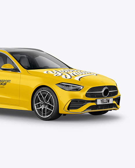 Station Wagon Mockup - Half Side View