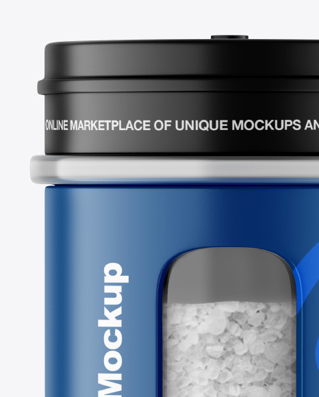 Matte Spice Jar w  Salt Mockup PSD #2