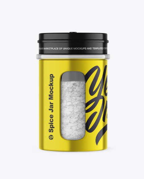 Metallic Spice Jar w/ Salt Mockup Metallic Spice Jar w/ Salt Mockup