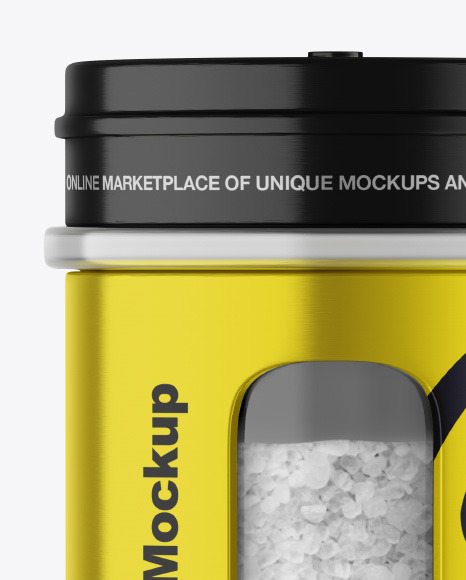 Metallic Spice Jar w/ Salt Mockup Metallic Spice Jar w/ Salt Mockup