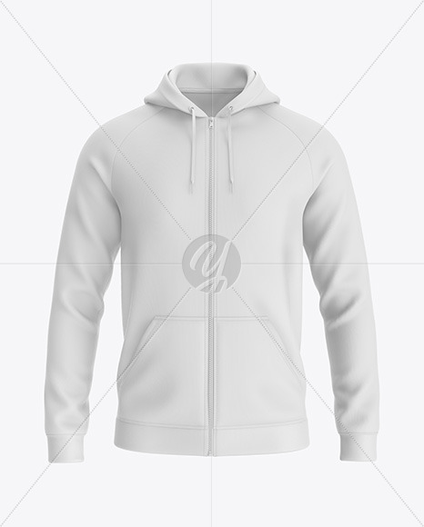 Free Raglan Full-Zip Hoodie Mockup - Front View Apparel Mockups