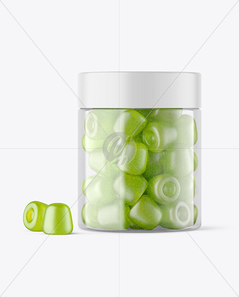 Plastic Jar with Gummies Mockup PSD #3