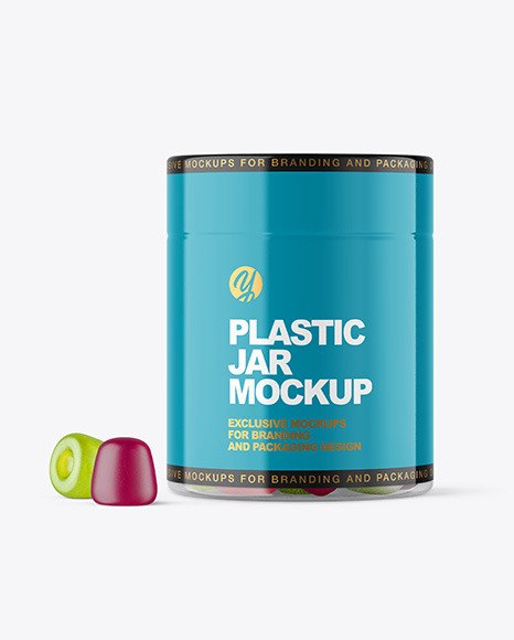 Plastic Jar with Gummies Mockup PSD #1