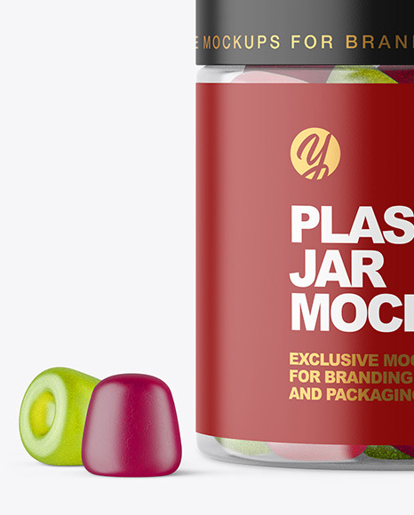 Plastic Jar with Gummies Mockup PSD #7