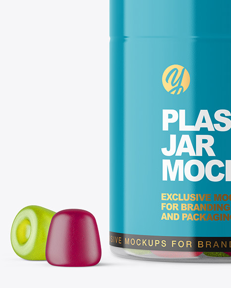 Plastic Jar with Gummies Mockup PSD #5