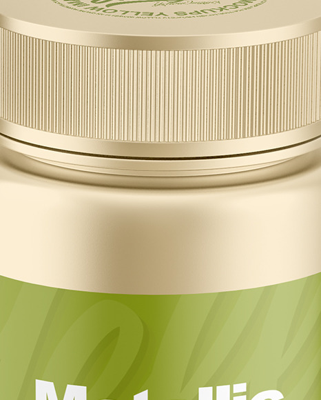 Metallic Pills Bottle w  Kraft Paper Box Mockup PSD #2