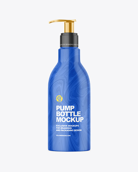 Glossy Bottle with Pump Mockup PSD #2