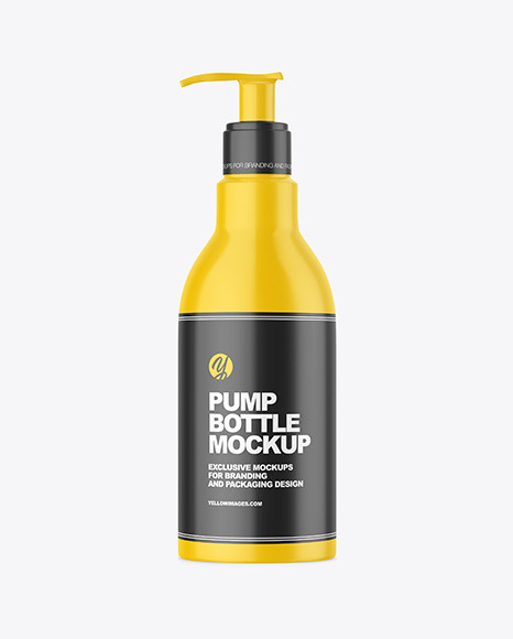 Glossy Bottle with Pump Mockup PSD #1