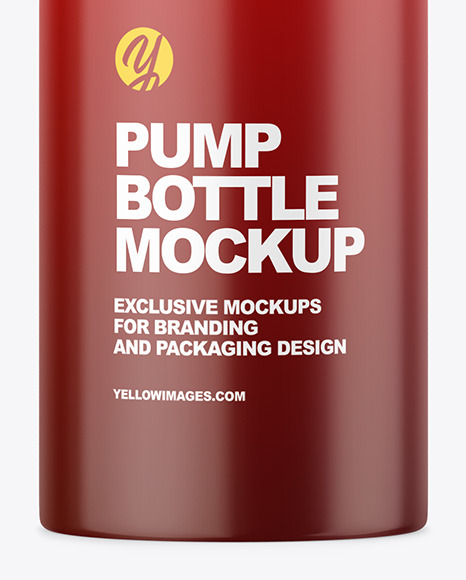Glossy Bottle with Pump Mockup PSD #7