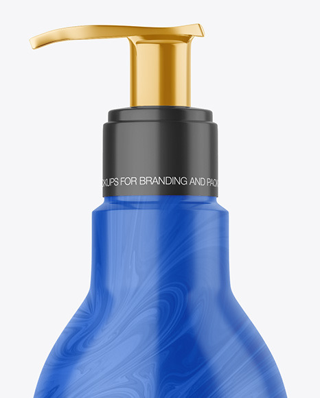Glossy Bottle with Pump Mockup PSD #5