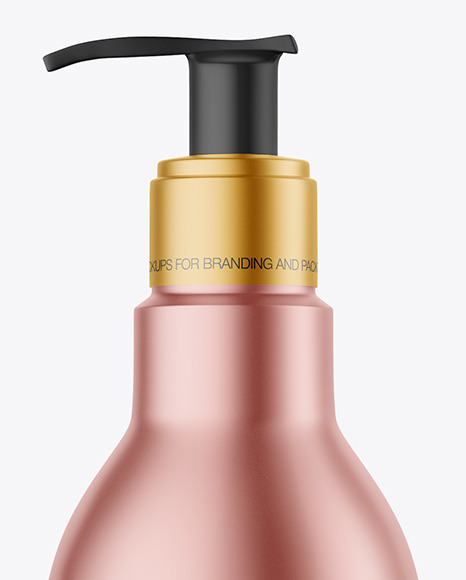 Matte Metallic Bottle with Pump Mockup PSD #1