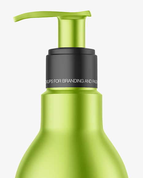 Matte Metallic Bottle with Pump Mockup PSD #7