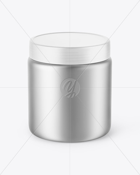 Metallized Plastic Jar Mockup PSD #1