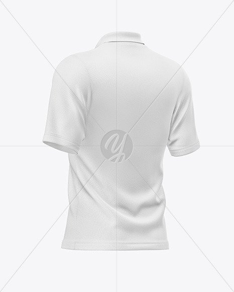 Men s Zip Polo T Shirt Mockup   Back Half Side View PSD #3