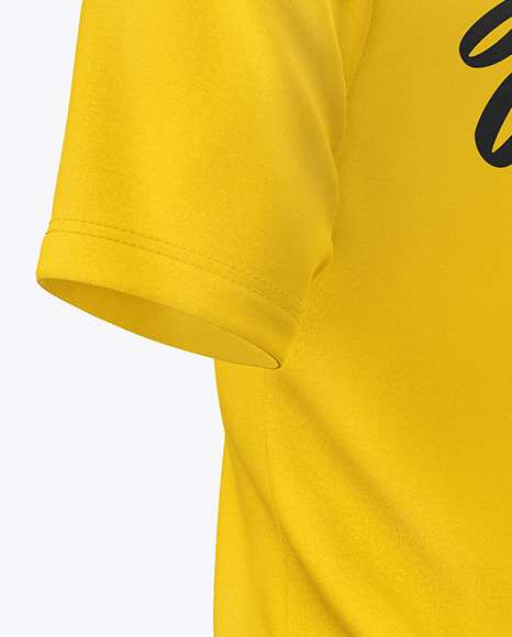 Men's Zip Polo T-Shirt Mockup - Back Half Side View Men's Zip Polo T-Shirt Mockup - Back Half Side View