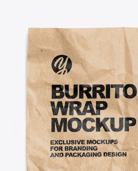 Paper Wrapper With Burrito and Sauce Mockup PSD #2