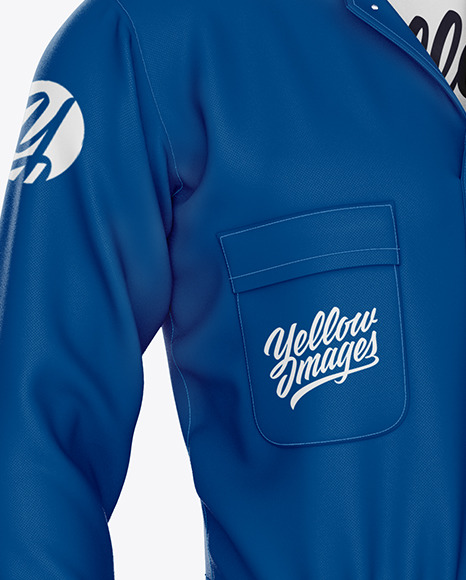 Worker Uniform (Coveralls) Mockup – Front Half Side View Worker Uniform (Coveralls) Mockup – Front Half Side View