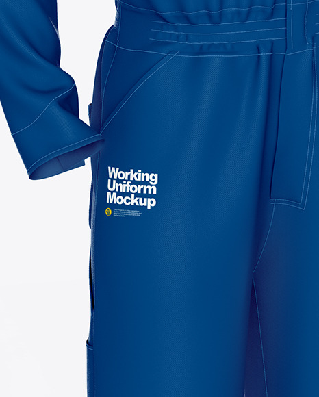 Worker Uniform (Coveralls) Mockup – Front Half Side View Worker Uniform (Coveralls) Mockup – Front Half Side View