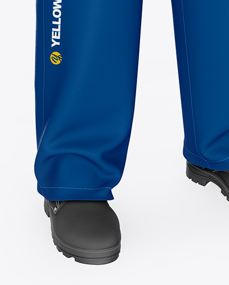 Worker Uniform (Coveralls) Mockup – Front Half Side View Worker Uniform (Coveralls) Mockup – Front Half Side View