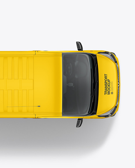 Panel Van Mockup Top View PSD #4