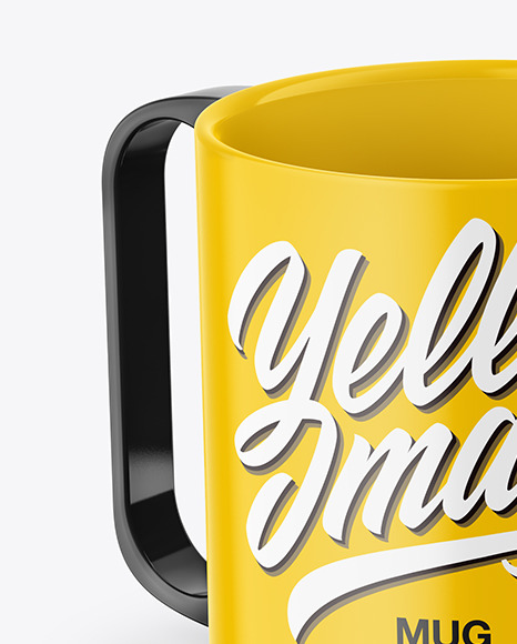 Two Glossy Mugs Mockup PSD #2