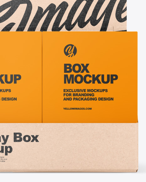 Kraft Display Box w  Boxes Mockup PSD #6