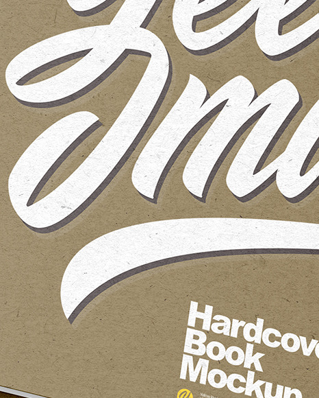 Three Kraft Paper Hardcover Books Mockup PSD #1
