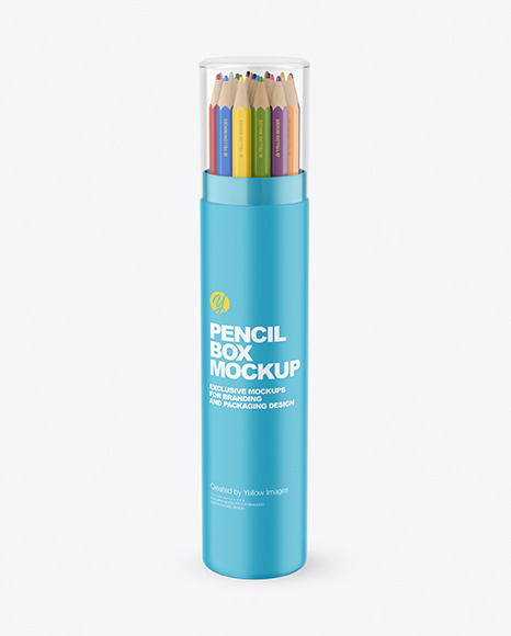 Matte Tube w  Pencils Set Mockup PSD #2