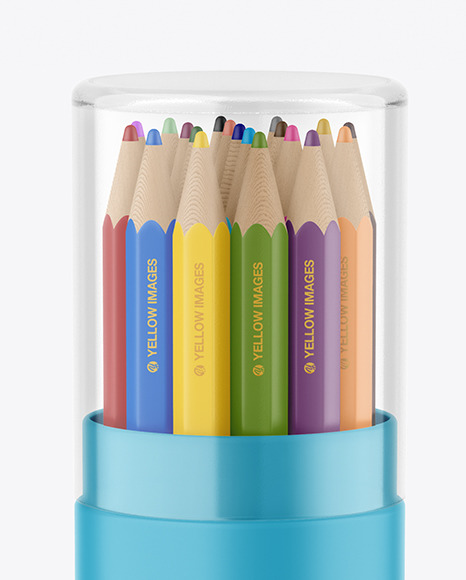 Matte Tube w  Pencils Set Mockup PSD #6