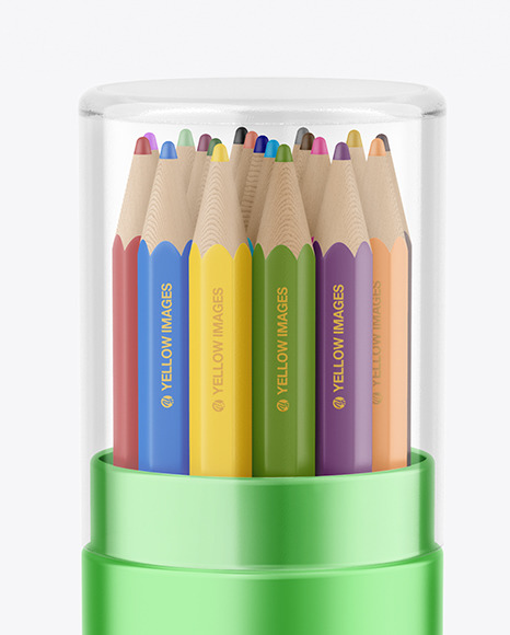 Metallized Tube w  Pencils Set Mockup PSD #6