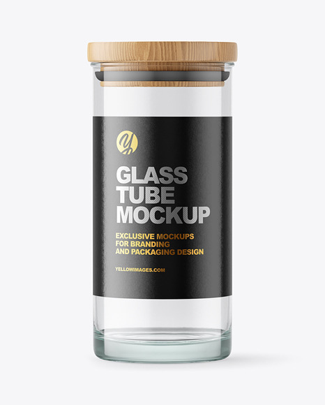 Glass Tube with Wooden Cap Mockup Glass Tube with Wooden Cap Mockup