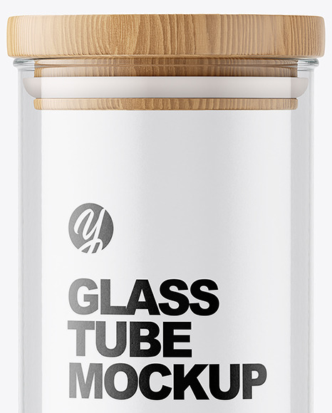Glass Tube with Wooden Cap Mockup Glass Tube with Wooden Cap Mockup