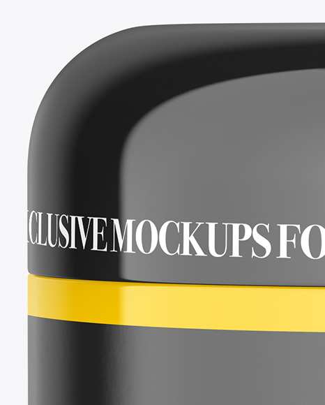 Glossy Plastic Cream Jar Mockup PSD #1