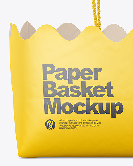 Matte Paper Basket with Handles Mockup PSD #2