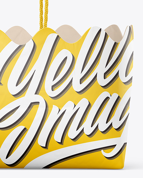 Matte Paper Basket with Handles Mockup PSD #1