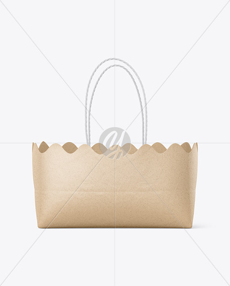 Kraft Paper Basket with Handles Mockup PSD #3