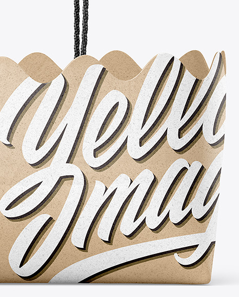 Kraft Paper Basket with Handles Mockup Kraft Paper Basket with Handles Mockup