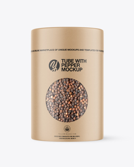 Kraft Tube with Black Pepper Mockup