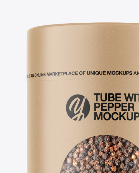 Kraft Tube with Black Pepper Mockup PSD #1