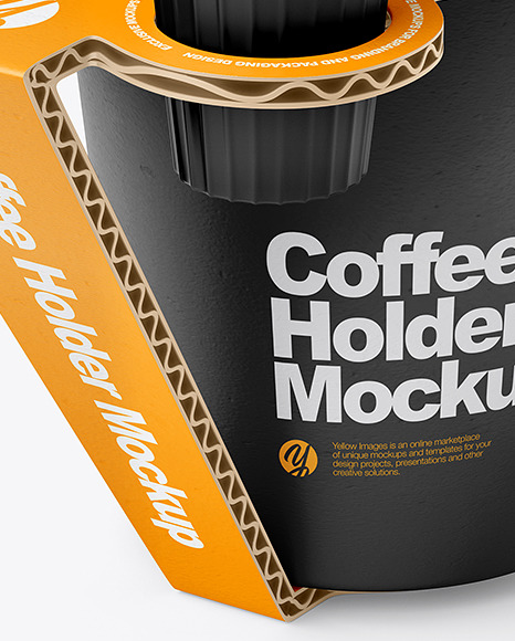 Paper Coffe Cup in Cardboard Holder Mockup Paper Coffe Cup in Cardboard Holder Mockup