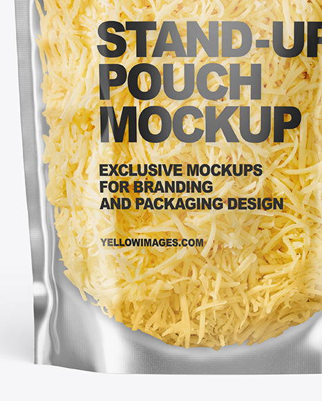 Clear Plastic Pouch w/ Grated Cheese Mockup