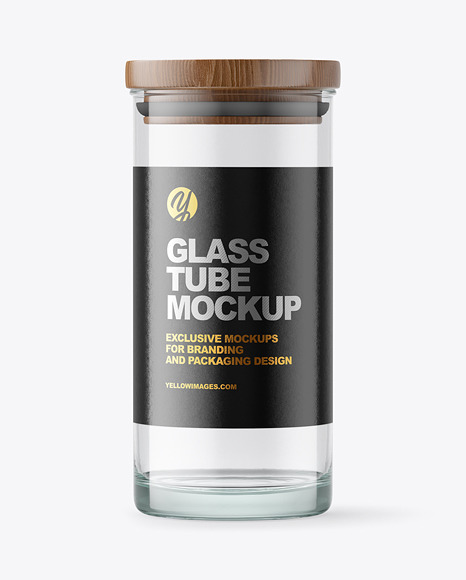 Glass Tube with Wooden Cap Mockup PSD #2