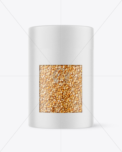 Kraft Tube with Yellow Split Peas Mockup PSD #3