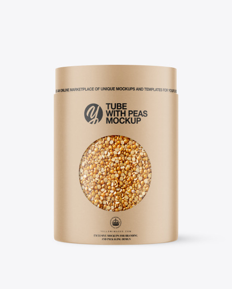 Kraft Tube with Yellow Split Peas Mockup PSD #2