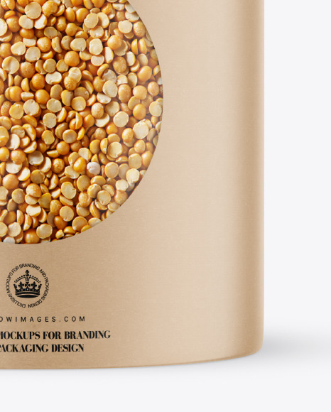 Kraft Tube with Yellow Split Peas Mockup PSD #6