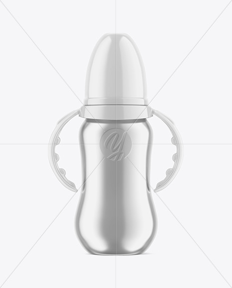 Metallic Baby Bottle Mockup PSD #3