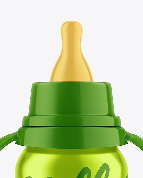 Metallic Baby Bottle Mockup PSD #6