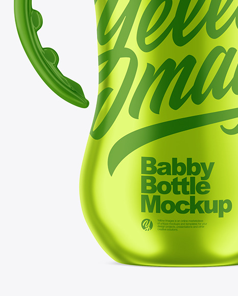 Metallic Baby Bottle Mockup PSD #7