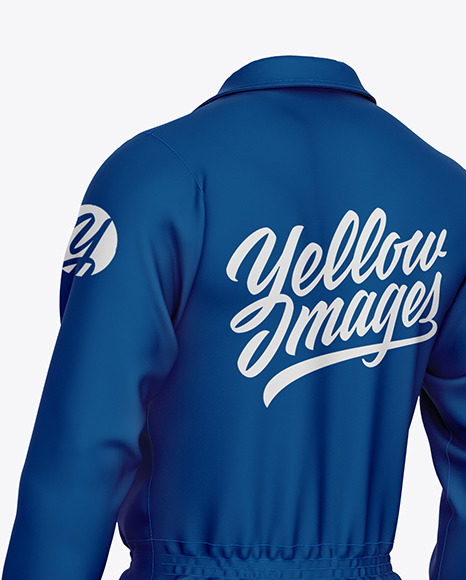 Worker Uniform (Coveralls) Mockup – Back Half Side View PSD #2