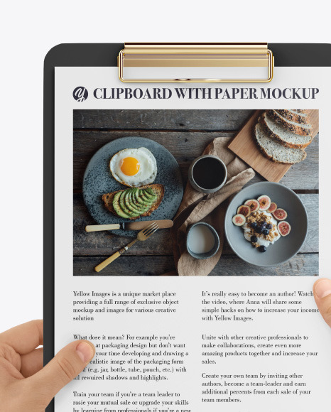 Clipboard with A4 Paper in Hands Mockup Clipboard with A4 Paper in Hands Mockup